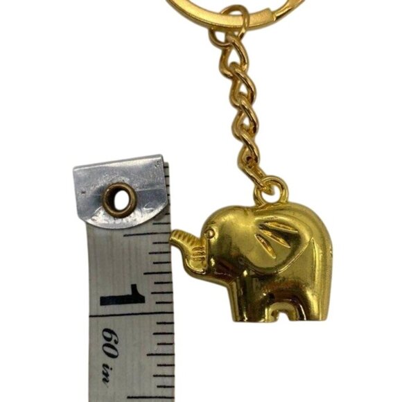 Metallic Elephant Keychain With Gold Tone Finish & Functional Compact Design - Picture 2 of 8